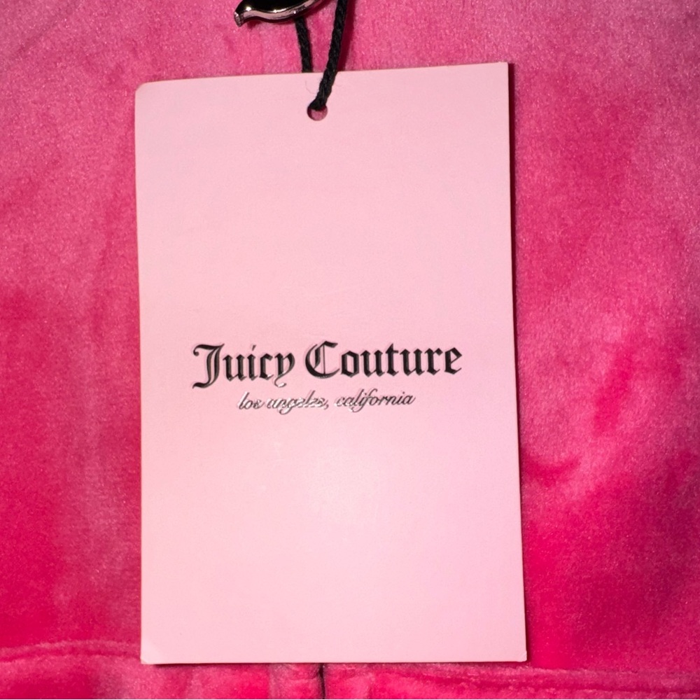 NWT - Juicy Couture OG Big Bling velour hoodie in the color "Hot Pink/Silver" - Picture 4 of 6